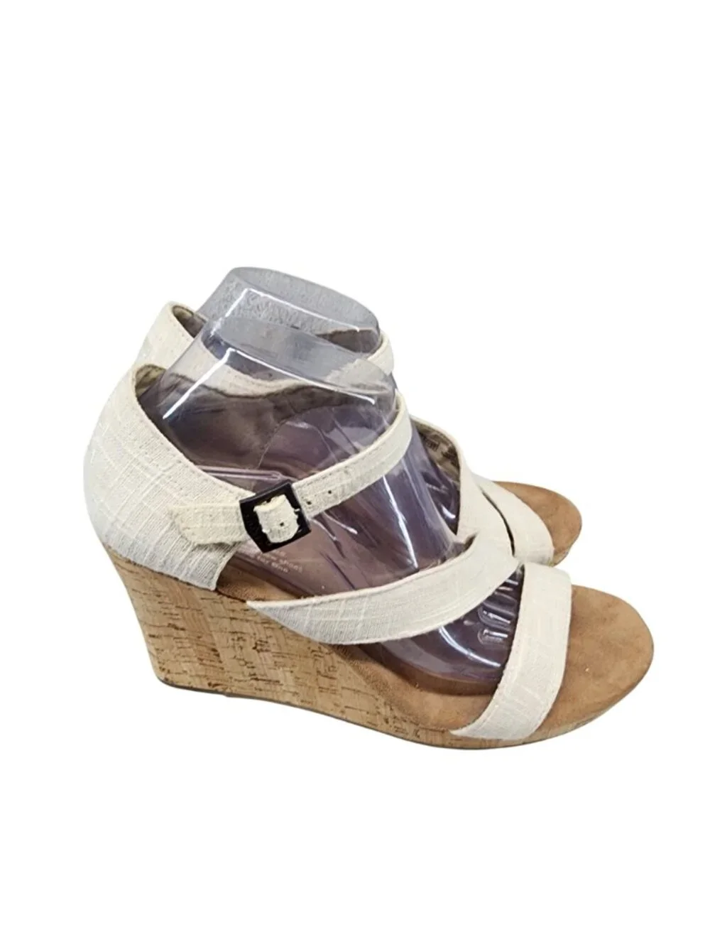 Toms Shoes Womens Size 10 Tan Wedge Heel Sandals